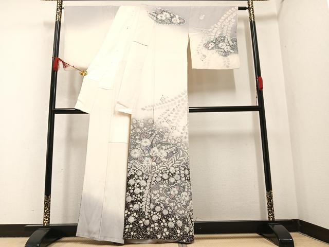 平和屋着物●訪問着　作家物　辻が花　絞り　暈し染め　正絹　逸品　AABA5209ph