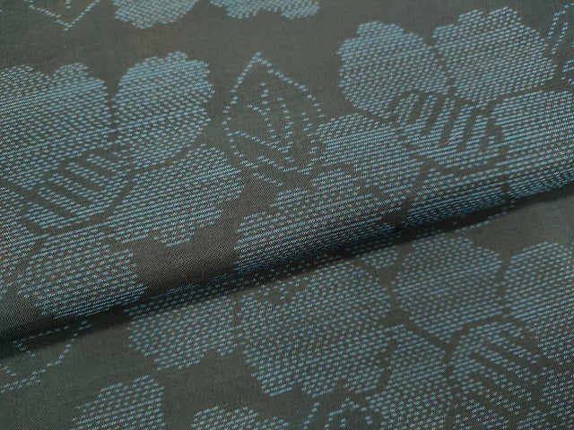 平和屋着物●本場大島紬 草花文 正絹 逸品 DAAV3365du