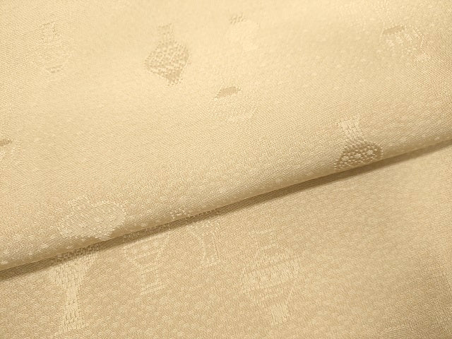 平和屋着物●上質な色無地　陶器地紋　白茶色　正絹　逸品　DAAV3367du
