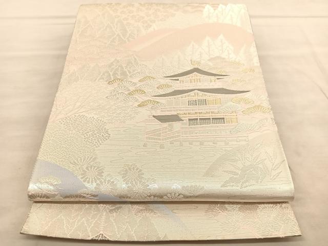 平和屋着物◎六通柄袋帯　金閣寺　金銀糸　正絹　逸品　BAAV1500hv