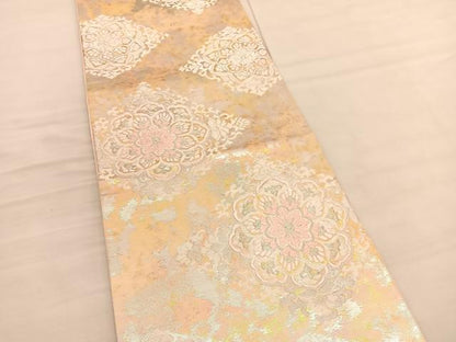 平和屋着物◎六通柄袋帯 唐織 宝相華 金銀糸 正絹 逸品 BAAV1863hv