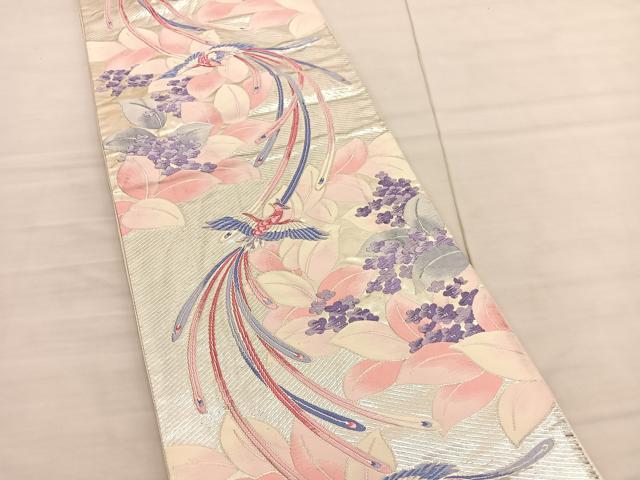 平和屋着物◎六通柄袋帯 唐織 鳳凰花文 金銀糸 正絹 逸品 BAAV1968hv