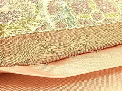 平和屋着物◎六通柄袋帯 唐織 小鼓の調べ 金銀糸 正絹 逸品 BAAV1684hv