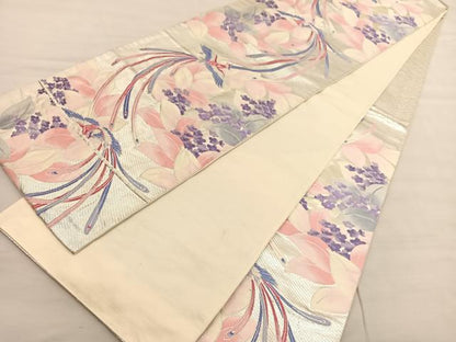 平和屋着物◎六通柄袋帯 唐織 鳳凰花文 金銀糸 正絹 逸品 BAAV1968hv