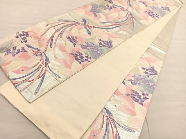平和屋着物◎六通柄袋帯 唐織 鳳凰花文 金銀糸 正絹 逸品 BAAV1968hv