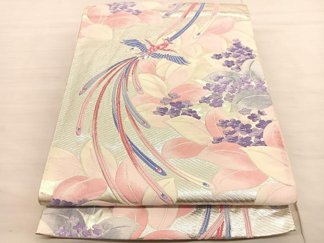 平和屋着物◎六通柄袋帯 唐織 鳳凰花文 金銀糸 正絹 逸品 BAAV1968hv