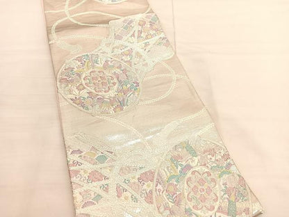 平和屋着物◎六通柄袋帯 唐織 小鼓の調べ 金銀糸 正絹 逸品 BAAV1684hv