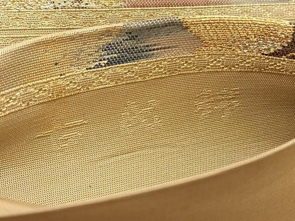 平和屋着物◎六通柄袋帯 古代錦 葡萄蔦の葉文 金銀糸 正絹 逸品 BAAV1722hv