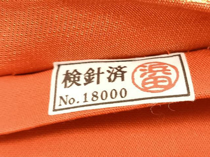 平和屋着物◎六通柄袋帯 唐織 扇面牡丹文 金銀糸 正絹 逸品 BAAV1741hv