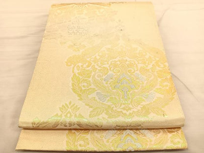 平和屋着物◎六通柄　本袋帯　手織錦　更紗飾花文　金銀糸　正絹　逸品　BAAV1724hv