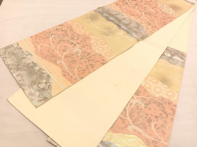 平和屋着物◎六通柄袋帯 有職唐草文 金銀糸 正絹 逸品 BAAV1776hv
