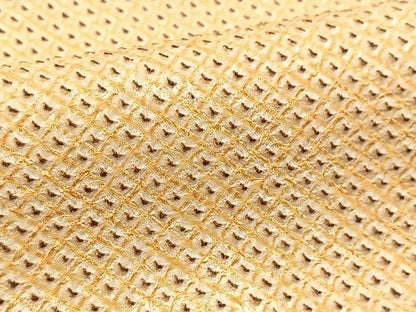 平和屋着物●全通柄九寸名古屋帯 支子色 総絞り 正絹 逸品 未使用 BAAU6995yc