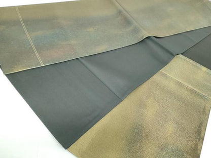 平和屋着物◎六通柄袋帯　霞文　黒地　正絹　逸品　DAAW8675qa