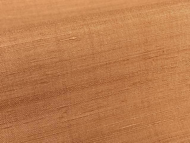 平和屋着物●結城紬　色無地　柿渋色　正絹　逸品　AABA0126zg