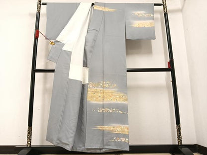 平和屋着物●訪問着 駒刺繍 花宝尽くし 暈し染め 金彩 正絹 逸品 AABA6453ph