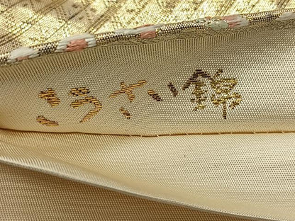 平和屋着物◎六通柄袋帯 唐織 こうさい錦 地紙花鳥文 金糸 正絹 逸品 CAAY0829qv