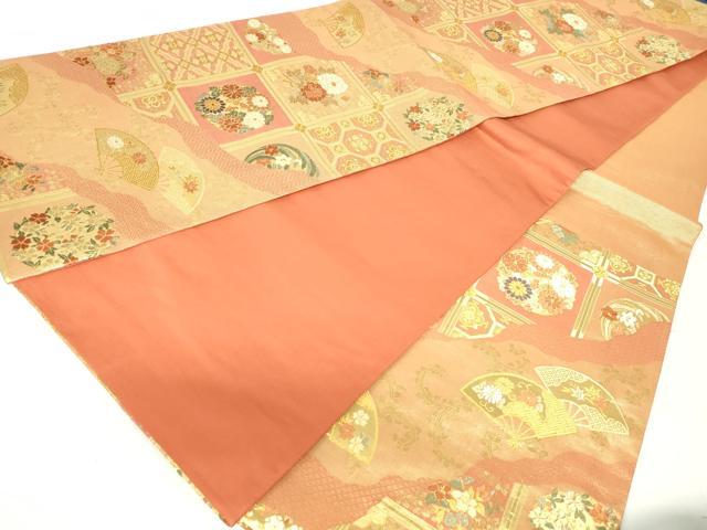 平和屋着物◎六通柄袋帯　唐織　天井花丸文　金糸　正絹　逸品　DAAW8678qa