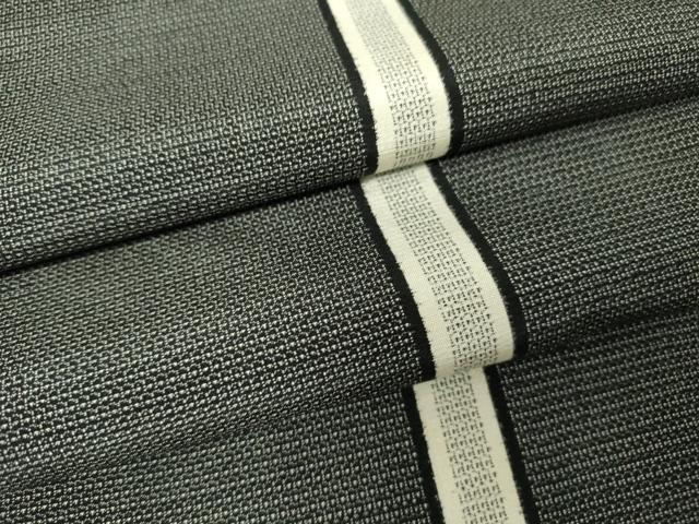 平和屋着物▽上質な紬 単衣 間道 黒地 200亀甲 さが美扱い 正絹 逸品 DAAV5835az