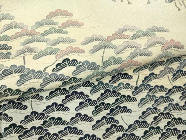 平和屋着物▽訪問着 単衣 友禅 松文 暈し染め 正絹 逸品 DAAV5836az