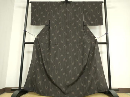平和屋着物▽本塩沢 単衣 変わり縞 正絹 逸品 未使用 DAAV5848az