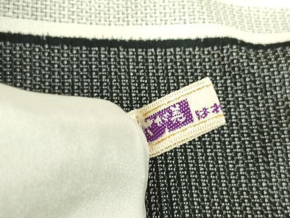 平和屋着物▽上質な紬 単衣 間道 黒地 200亀甲 さが美扱い 正絹 逸品 DAAV5835az