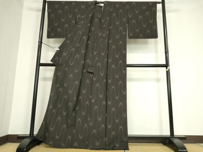 平和屋着物▽本塩沢 単衣 変わり縞 正絹 逸品 未使用 DAAV5848az