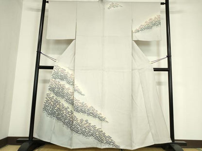 平和屋着物▽訪問着 単衣 友禅 松文 暈し染め 正絹 逸品 DAAV5836az