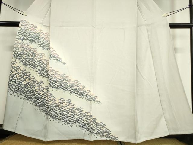 平和屋着物▽訪問着 単衣 友禅 松文 暈し染め 正絹 逸品 DAAV5836az