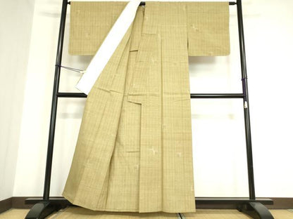 平和屋着物▽上質な紬　単衣　絣文　正絹　逸品　DAAV5818az