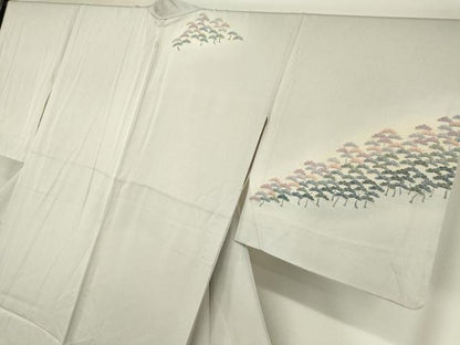 平和屋着物▽訪問着 単衣 友禅 松文 暈し染め 正絹 逸品 DAAV5836az