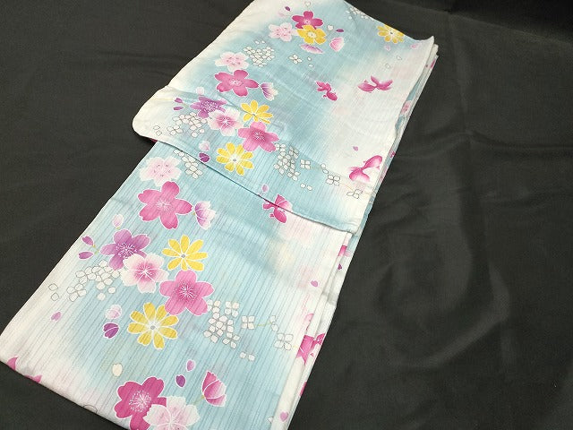 平和屋本店■浴衣 まとめて 3点 金魚 花柄 百合 紫陽花 金彩 など 着用可能多数 ppp2604 km