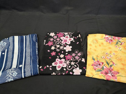 平和屋本店■浴衣 まとめて 3点 花柄 百合 綿紅梅 など 着用可能多数 ppp2617 km