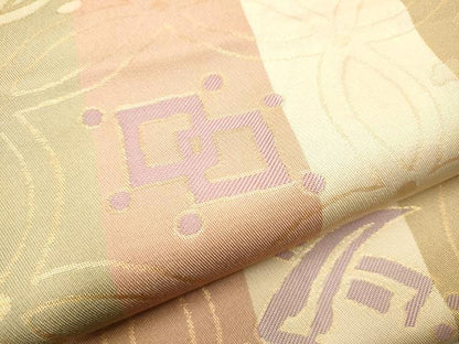 平和屋着物●全通柄　本袋帯　七宝宝尽くし文　金糸　正絹　逸品　CAAX7524hy