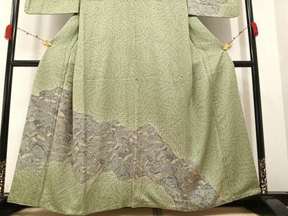 平和屋着物●訪問着　草花文　正絹　逸品　AABA7824ph