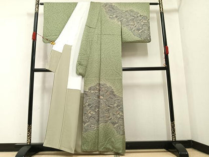 平和屋着物●訪問着　草花文　正絹　逸品　AABA7824ph