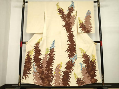 平和屋着物●訪問着　草花文　正絹　逸品　AABA6690ck