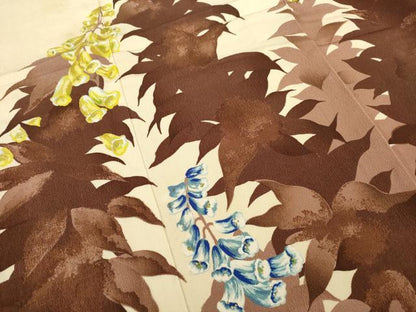 平和屋着物●訪問着　草花文　正絹　逸品　AABA6690ck