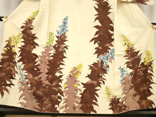 平和屋着物●訪問着　草花文　正絹　逸品　AABA6690ck