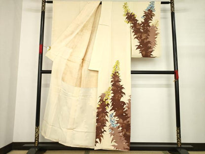 平和屋着物●訪問着　草花文　正絹　逸品　AABA6690ck