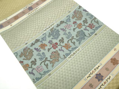 平和屋着物●太鼓柄袋帯　花唐草文　正絹　逸品　CAAY2402hy