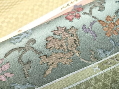 平和屋着物●太鼓柄袋帯　花唐草文　正絹　逸品　CAAY2402hy