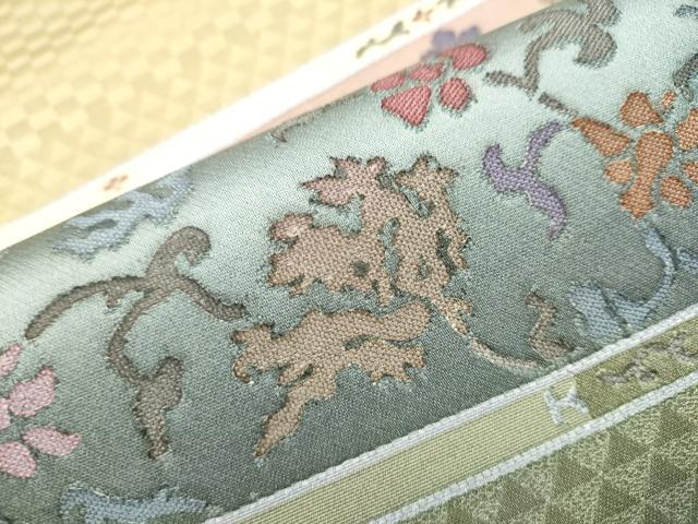 平和屋着物●太鼓柄袋帯　花唐草文　正絹　逸品　CAAY2402hy