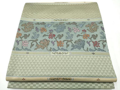 平和屋着物●太鼓柄袋帯　花唐草文　正絹　逸品　CAAY2402hy