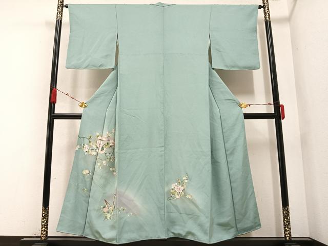平和屋着物●訪問着 立波枝花文 暈し染め 金彩 正絹 逸品 AABA8179ph