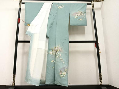 平和屋着物●訪問着 立波枝花文 暈し染め 金彩 正絹 逸品 AABA8179ph