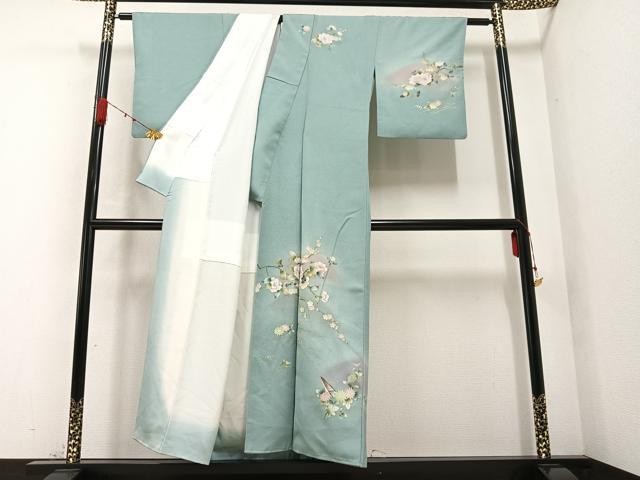 平和屋着物●訪問着 立波枝花文 暈し染め 金彩 正絹 逸品 AABA8179ph