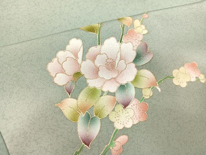 平和屋着物●訪問着 立波枝花文 暈し染め 金彩 正絹 逸品 AABA8179ph