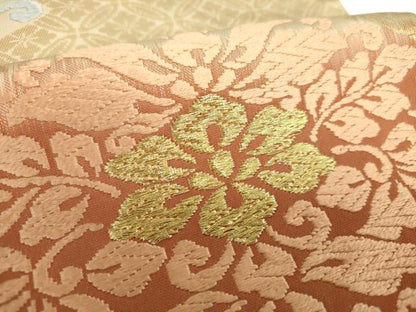 平和屋着物●六通柄袋帯 唐織 花菱文 金糸 正絹 逸品 DAAV6958ps