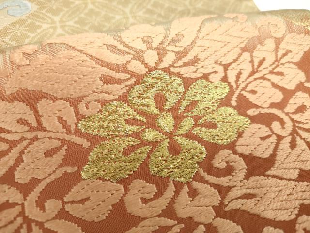 平和屋着物●六通柄袋帯 唐織 花菱文 金糸 正絹 逸品 DAAV6958ps