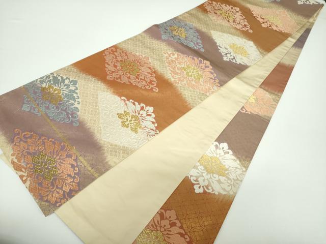 平和屋着物●六通柄袋帯 唐織 花菱文 金糸 正絹 逸品 DAAV6958ps